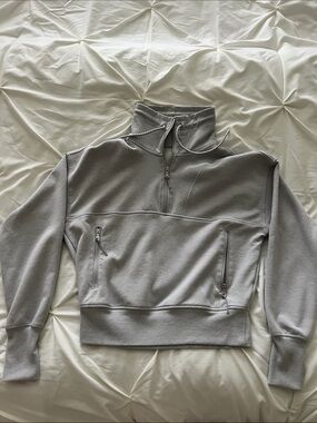 Old Navy Half-Zip Pullover Sweatshirt - Light Gray